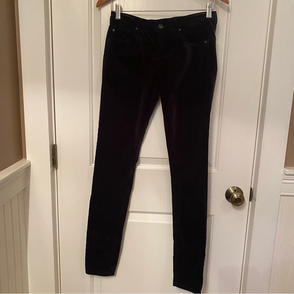 ADRIANO GOLDSCHMIED AG JEANS SUPER SKINNY THE LEGGING BLACK VELOUR SIZE 27